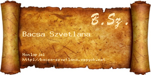 Bacsa Szvetlana névjegykártya